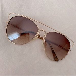 Gold Aviator/Cat Eye Sunglasses with Bar